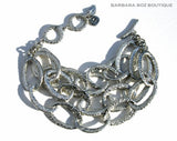 top view of organic-shaped silver bracelet