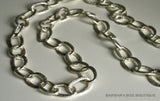 top view of organic-shaped silver necklace