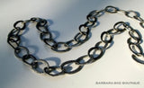 top view of organic-shaped silver necklace