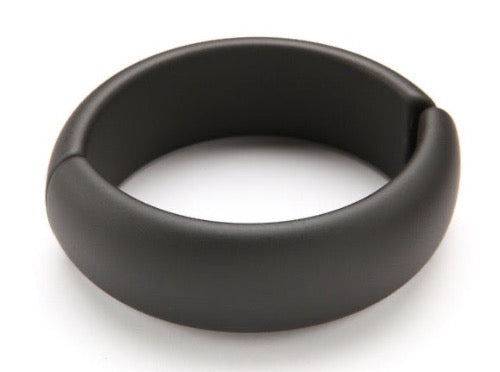 top view of resin bracelet in matte black