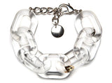 top view of resin bracelet in clear