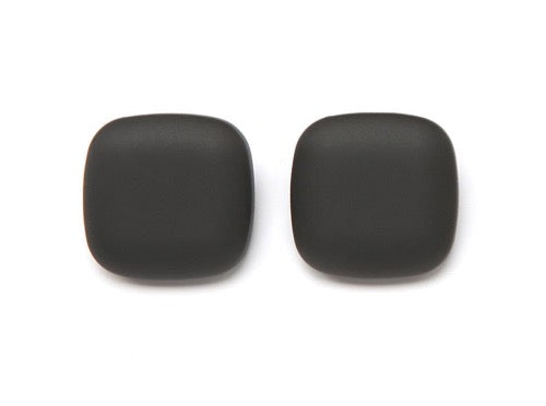 top view of resin earrings in matte black