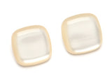 top view of resin clip earring in pearl