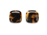 top view of resin clip earring in tortoise shell