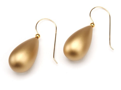 top view of resin earrings in matte gold