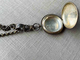 inside of antique sterling silver pocket watch case on chain mix